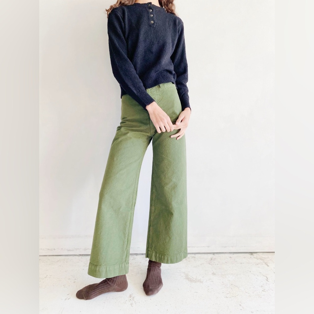 Jesse Kamm Green Wide Leg Pants